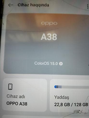 stabilizer telefon: Oppo A38, 128 GB, rəng - Qara, Barmaq izi — 4