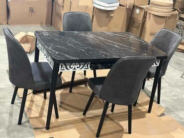 Masa və oturacaq dəstləri: Mətbəx üçün, Yeni, Açılan, Dördbucaq masa, 4 stul — 1