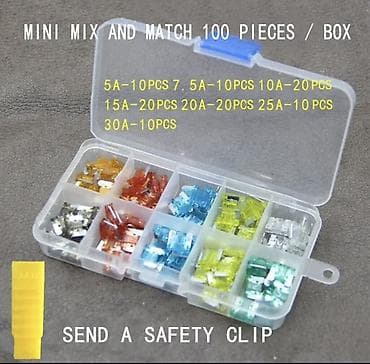 Mini avtomobil qoruyucu dəsti – 100 ədəd (qutuda) Tərkib: - 5A – 10