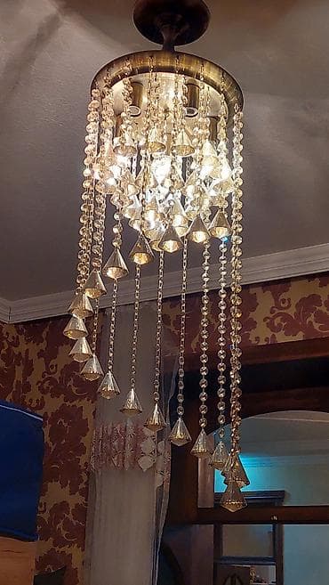 İşıqlandırma: Çılçıraq, 5 lampa, Xrustal — 1