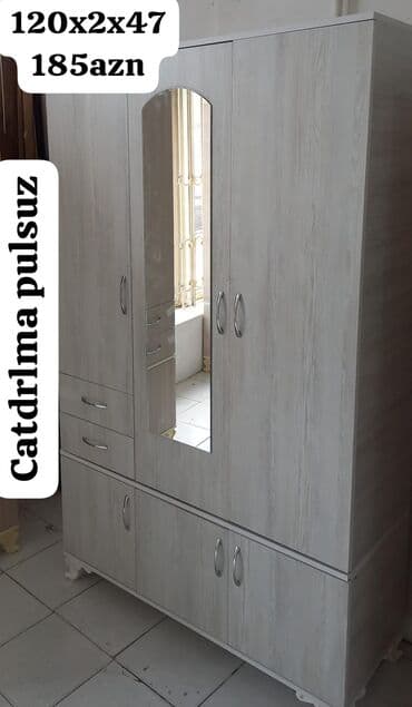 Dolablar: Yeni, Açılan, 3 qapılı Düz dolab, Qarderob, paltar dolabı, Azərbaycan — 3