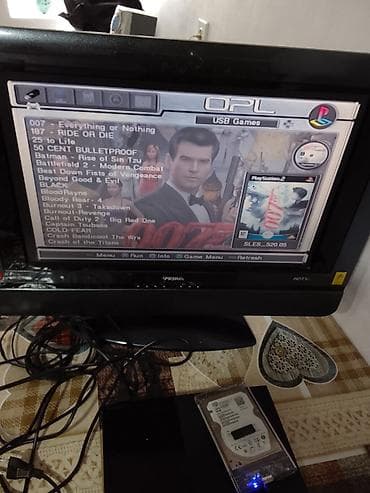 playstation satış: PlayStation 2 Slim (PS2) oyun seti Komplekt: - PS2 Slim konsolu - 2 — 4