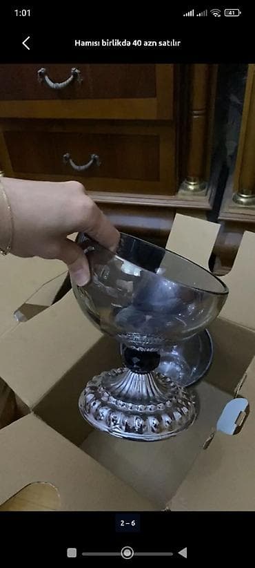 подставки для цветов: 6 böyük ölçü boşqab ve bulud + lapatka tezədi kobalt kohnelerden 25 m — 4