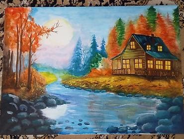 Спорт и отдых: Akvarel tablo dəsti – təbiət mənzərələri — 9