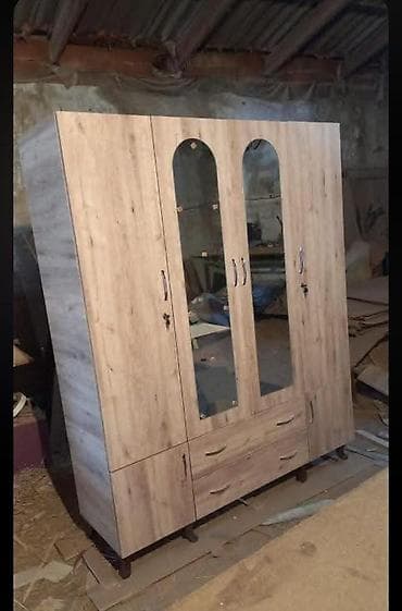 wkaflar: Yeni, 4 qapılı, Güzgülü, Digər rəng, Digər material, Açılan, Düz dolab — 2