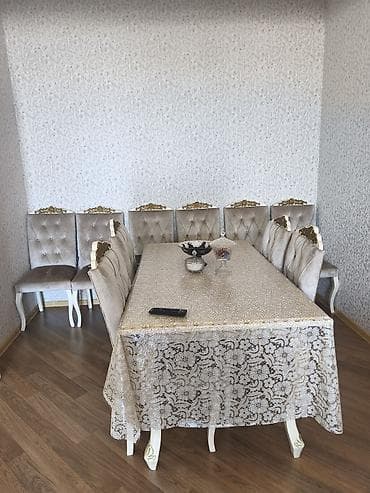 Zərif klassik üslubda yemək otağı dəsti - Uzun düzbucaqlı masa: ağ — 1