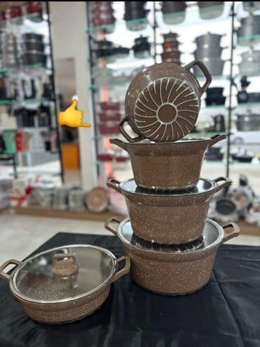 кастрюли из гранита: Кастрюля, цвет - Коричневый, Гранит — 2