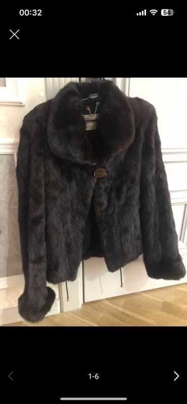 женские меховые снуды: Пальто, цвет - Коричневый — 1