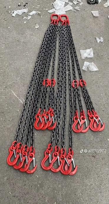 Qaldırıcı kranlar: Zəncirli qaldırıcı sling – 4 qol (4-leg) komplekt. Ölçülərə görə — 4