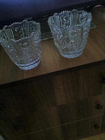 demir qab: Təmiz xrustal konfet qabı ikisi bir yerdə 50 man. sovet vaxtından — 3