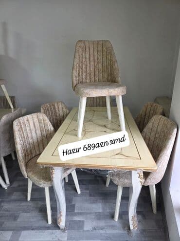 Столы: Для кухни, Новый, Нераскладной, Прямоугольный стол, 6 стульев — 2