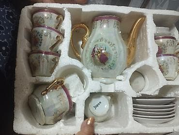 boşqab desti: Çay dəsti, rəng - Qızılı, Farfor, Madonna, 6 nəfərlik, Yaponiya — 1