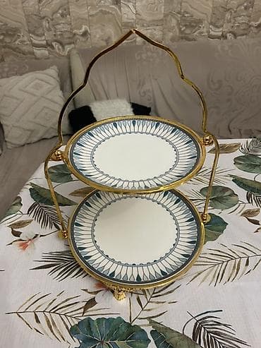 2020 tortlari: Tort və şiriniyyat qabı, rəng - Ağ, Keramika — 2