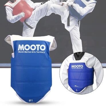 i̇dman aləti: Taekvondo sinəliyi "Mooto". Razmerləri var: 0-1-2-3-4 Metrolara və — 3