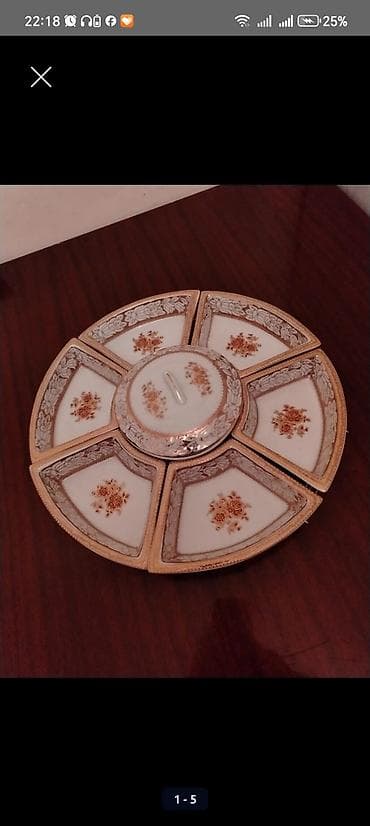 Porselen servis dəsti – dövrəvi qəlyanaltı/suxarı qabı - Material