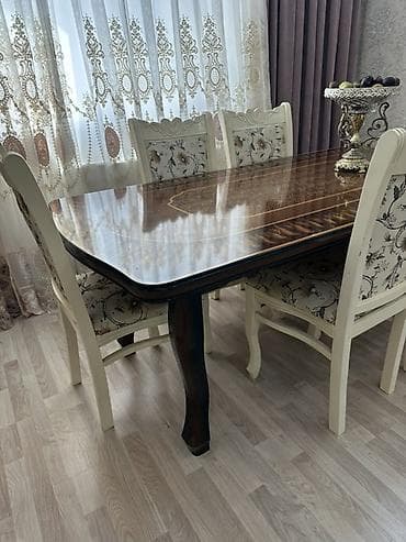 desmalar: Klassik üslubda stol-stul dəsti Masa və stullar ayrılıqda da satıla — 3