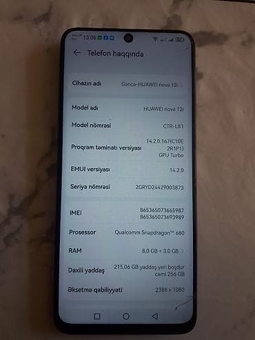 philips xenium w632: Huawei nova 12, 256 GB, rəng - Qara, Sensor, Barmaq izi, İki sim kartlı — 3