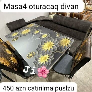 Masa və oturacaq dəstləri: Mətbəx üçün, Açılan, 4 stul — 1