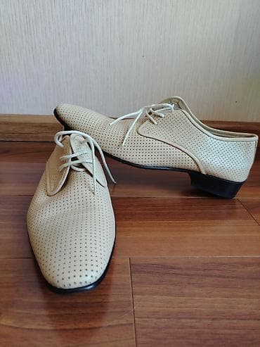 Kişi dəri klassik ayaqqabıları – CALLIGNARI - Rəng: açıq