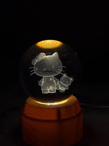 3д ручка: 3D lazer oyma kristal şar LED lampa - Şüşə kristal kürə daxilində 3D — 6