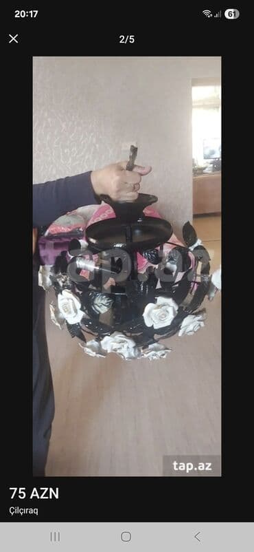 listurlar: Çılçıraq, 4 lampa, Keramika — 3