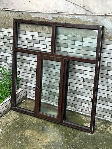 İşlənmiş İkiqat şüşə paketi Plastik pəncərə, Еni: 177 sm, Uzunluğu: 177 sm, Ödənişli quraşdırma