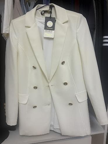 zara pencek: Qadın üçün şık ikiqat düyməli ağ bleizer - Brend: ZR (etiket — 1