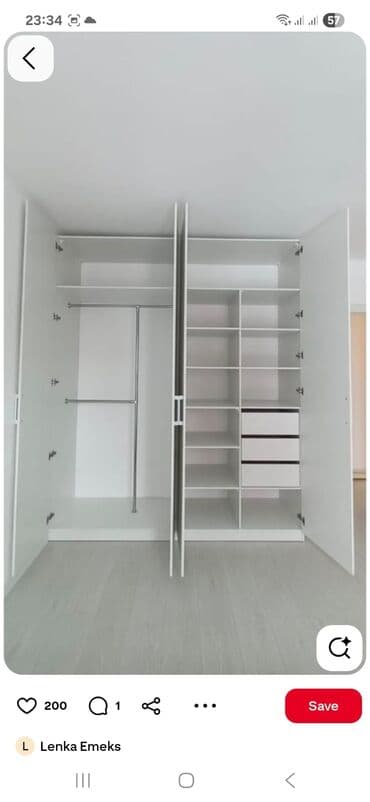 polkalı şkaf: Yeni, Açılan, 6 qapı Düz dolab, Qarderob, paltar dolabı, Azərbaycan — 2