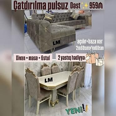 Divan və masa dəstləri: Divan + Masa dəstileri Sifarişlə hazırlanır. Qiymetler üzərində qeyd — 4