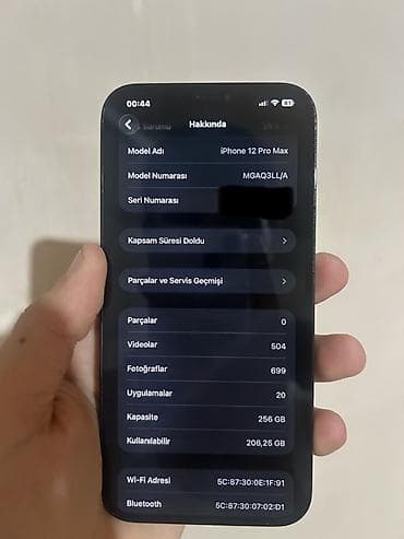 15 pro max: IPhone 12 Pro Max, 256 GB, Mavi, Simsiz şarj, Face ID — 6