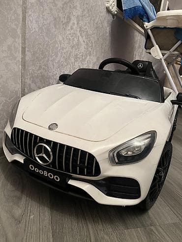 Uşaq üçün elektrikli minik maşını – Mercedes-Benz üslubunda, ağ rəng — 3