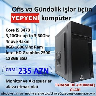 ucuz htc: Ofis və Gündəlik işlər üçün Yepyeni Kompüterlər” ⭐Core i3 3210 / 4GB — 4