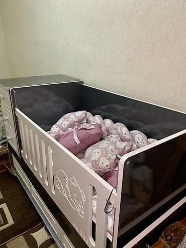 uşaq mebel: Oğlan və qız üçün, Dördbucaq, Beşik, Dəst ilə, Yellənmə mexanizmsiz — 6