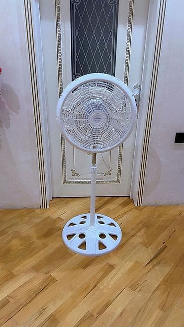 elit kondisioner soyuq rejimi: Döşəmə tipli elektrik ventilyatoru - Rəng: ağ - Tip: hündürlüklü — 2