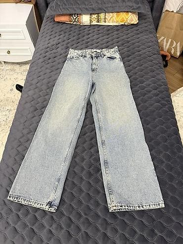 cinsler: Geniş kəsimli düz balaqlı cins şalvar – 2 rəng seçimi - Model — 3