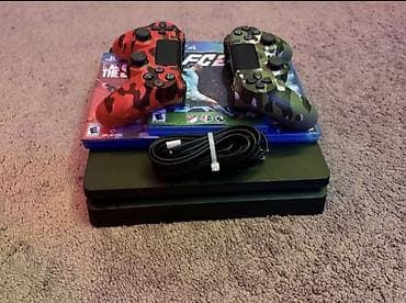 Playstation 4 Slim 2 original kamuflaj korpuslu pult 3 original oyun