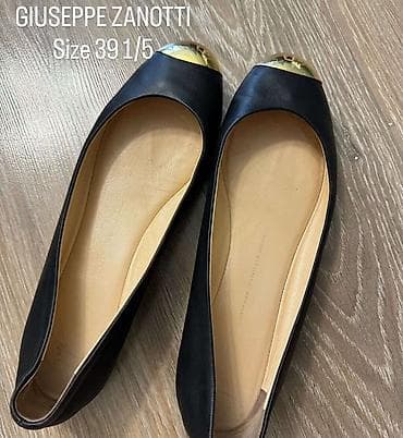 Giuseppe Zanotti qadın baletkaları - Model: qara dəri baletka, ön