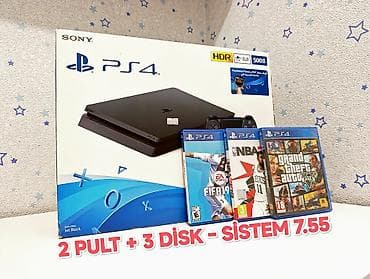 playsta: Cəmi heç 1ay işlənməyib PS4 slim 500gb qutuda ideal, nöqtə cızıqsız — 1
