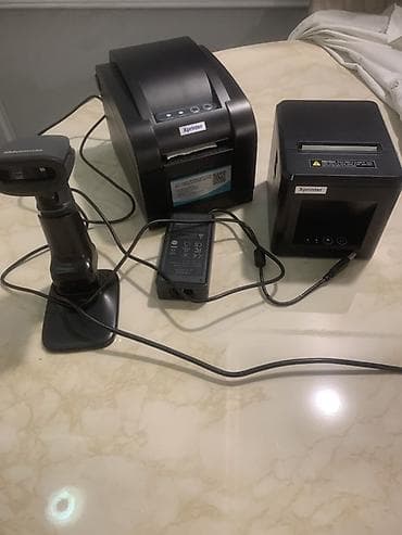 POS avadanlıq dəsti – barkod skaneri, etiket printeri və çek printeri — 2
