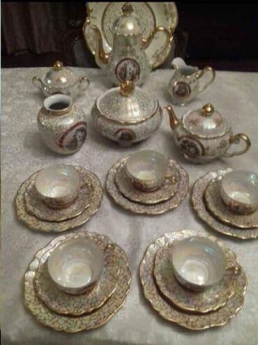 Çay dəsti, rəng - Ağ, Farfor, 6 nəfərlik