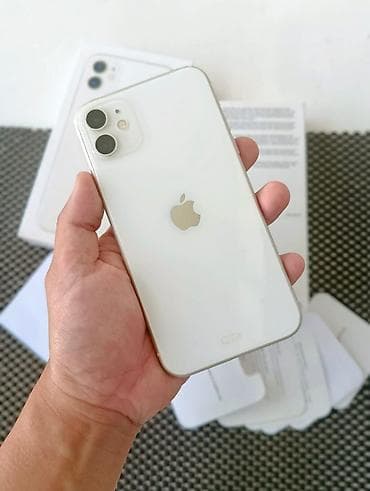 apple imac: IPhone 11, 128 GB, Ağ, Zəmanət, Simsiz şarj, Face ID — 2