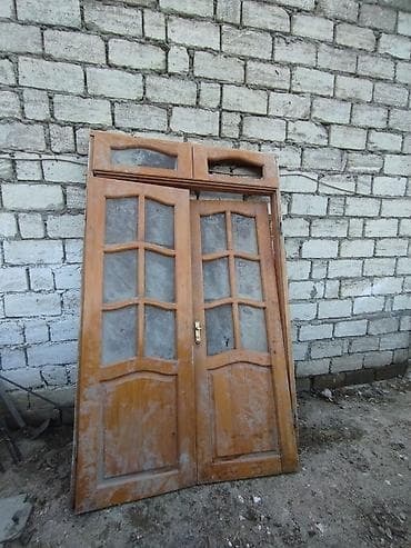 İkili taxta qapı dəsti eni 1.45 uzunu 2.38 - Material: təbii ağac