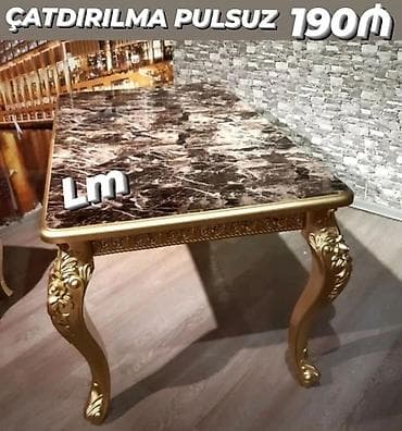 Klassik masa, Yeni, Açılmayan, Mərmər, Dördbucaq masa