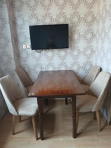 Mətbəx üçün, Yeni, Açılmayan, Dördbucaq masa, 4 stul