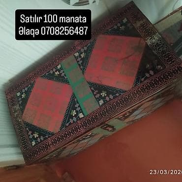 подарок на 14 февраля мужчине: Rəngarəng naxışlarla bəzədilmiş taxta sandıq/trunk. Xüsusiyyətlər: - — 1