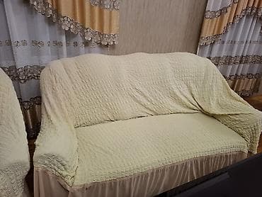 Divan üçün İşlənmiş rəng - Bej Yataq örtüyü — 3