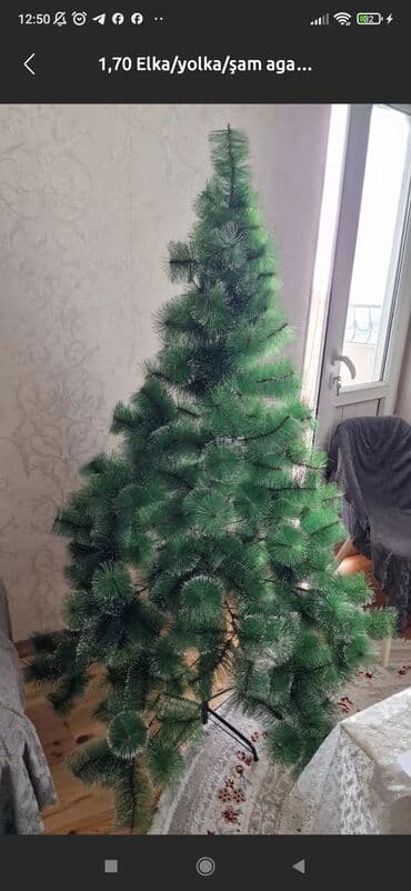 yolka qiymet: - Məhsul: Süni Yeni il şam ağacı, uzunlugu 120sm, 40AZN son qiymet — 2