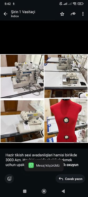 Hazir tikish sexi avadanliqlari hamisi birlikde 3000 Azn. Her biri — 1