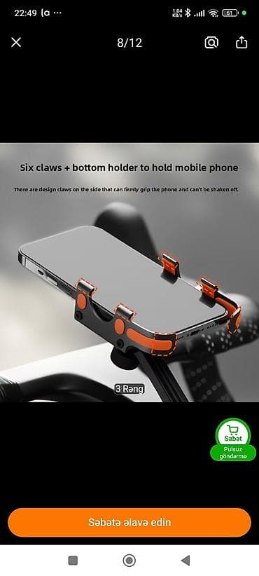 Велоаксессуары: TOSUOD alüminium ərintisindən velosiped üçün telefon tutacağı - — 9