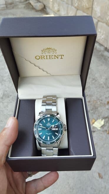 зеленые мужские спортивные костюмы: Наручные часы, Orient, цвет - Зеленый — 2